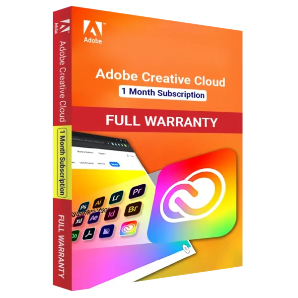 Adobe Creative Cloud 1 Month Subscription – full warranty – on customer email