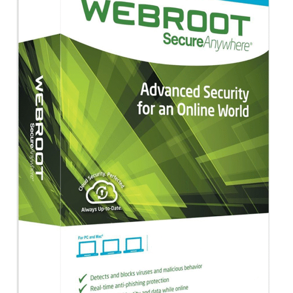 Webroot SecureAnywhere AntiVirus (1 Year / 3 Devices) Latest Version + Free Updates