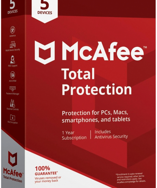 McAfee Total Protection 2024 - 5 Devices 1 Year Key