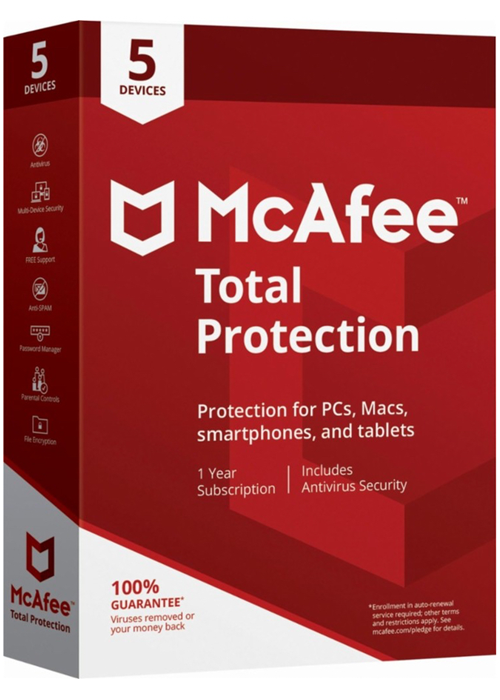 McAfee Total Protection 2024 - 5 Devices 1 Year Key