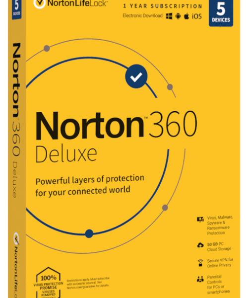 Norton 360 Deluxe - 5 Devices 1 Year Key EUROPE